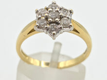 Load image into Gallery viewer, 2751: Vintage 18ct Gold Natural Sparkling Diamonds (0.5ct) Flower Head Ring
