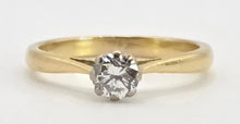 Load image into Gallery viewer, 2770 Vintage: 18ct Gold Brilliant Cut Diamond (0.3ct) Solitaire Ring
