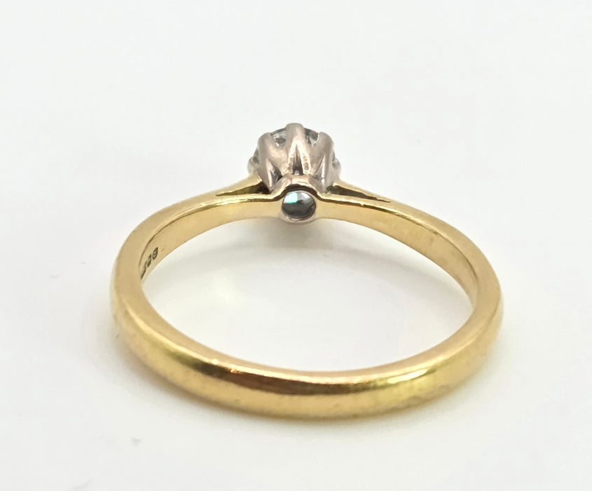 2770 Vintage: 18ct Gold Brilliant Cut Diamond (0.3ct) Solitaire Ring