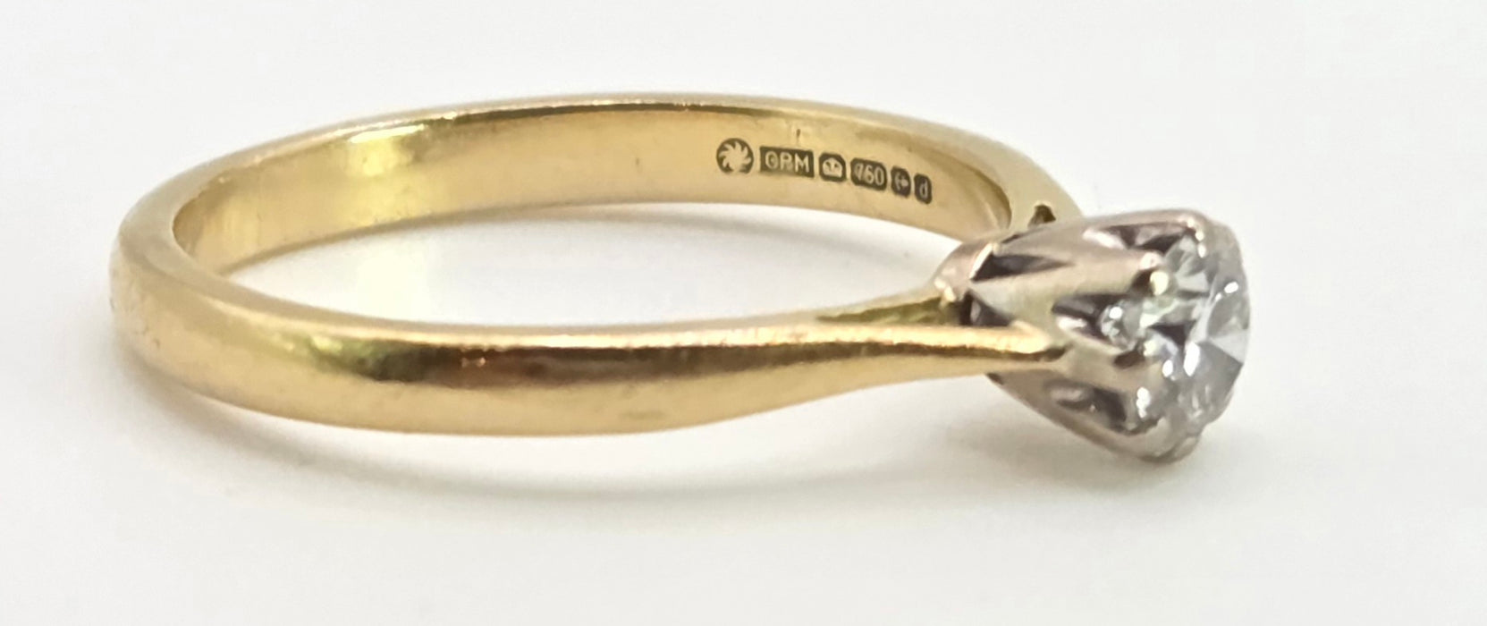 2770 Vintage: 18ct Gold Brilliant Cut Diamond (0.3ct) Solitaire Ring