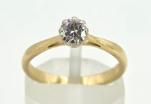 Load image into Gallery viewer, 2770 Vintage: 18ct Gold Brilliant Cut Diamond (0.3ct) Solitaire Ring
