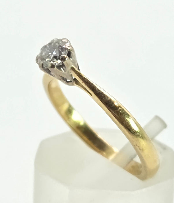2770 Vintage: 18ct Gold Brilliant Cut Diamond (0.3ct) Solitaire Ring