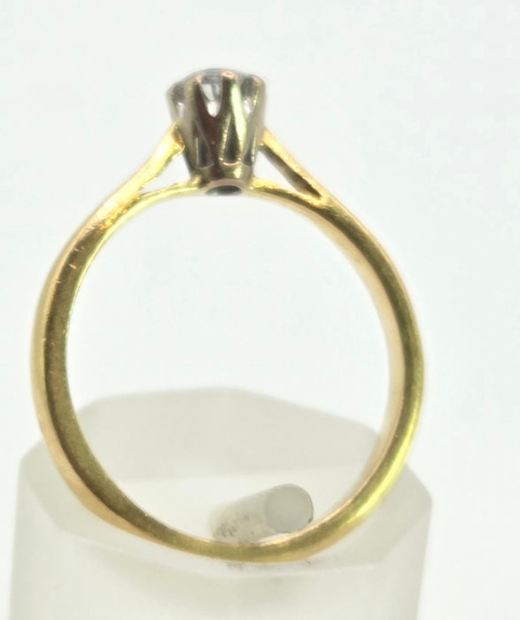 2770 Vintage: 18ct Gold Brilliant Cut Diamond (0.3ct) Solitaire Ring