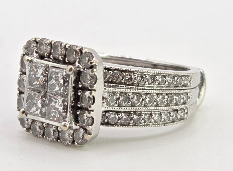 2776 Vintage: 14ct White Gold 72 Natural Sparkling Diamonds (2.52ct) Statement Ring- Extraordinary -