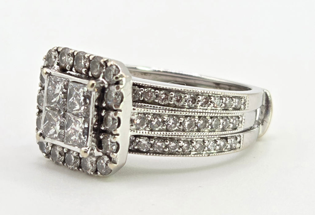 2776 Vintage: 14ct White Gold 72 Natural Sparkling Diamonds (2.52ct) Statement Ring- Extraordinary -