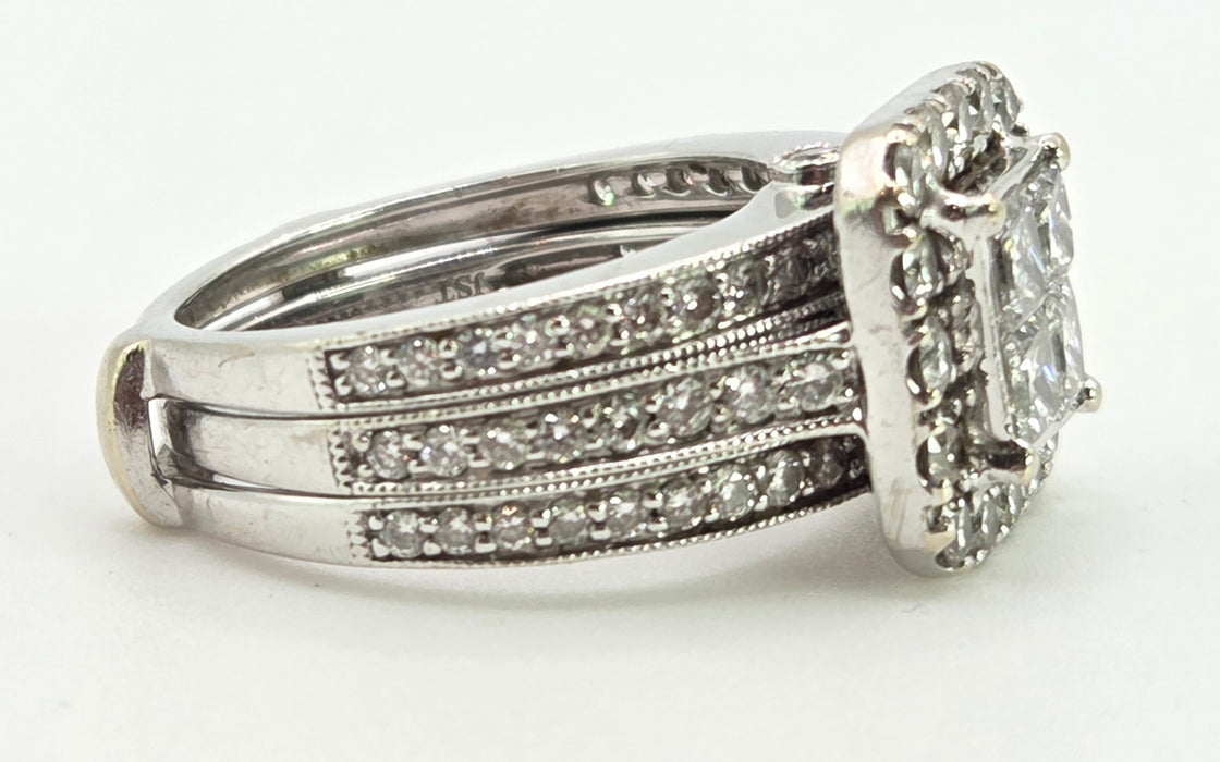 2776 Vintage: 14ct White Gold 72 Natural Sparkling Diamonds (2.52ct) Statement Ring- Extraordinary -