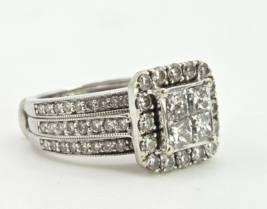 2776 Vintage: 14ct White Gold 72 Natural Sparkling Diamonds (2.52ct) Statement Ring- Extraordinary -
