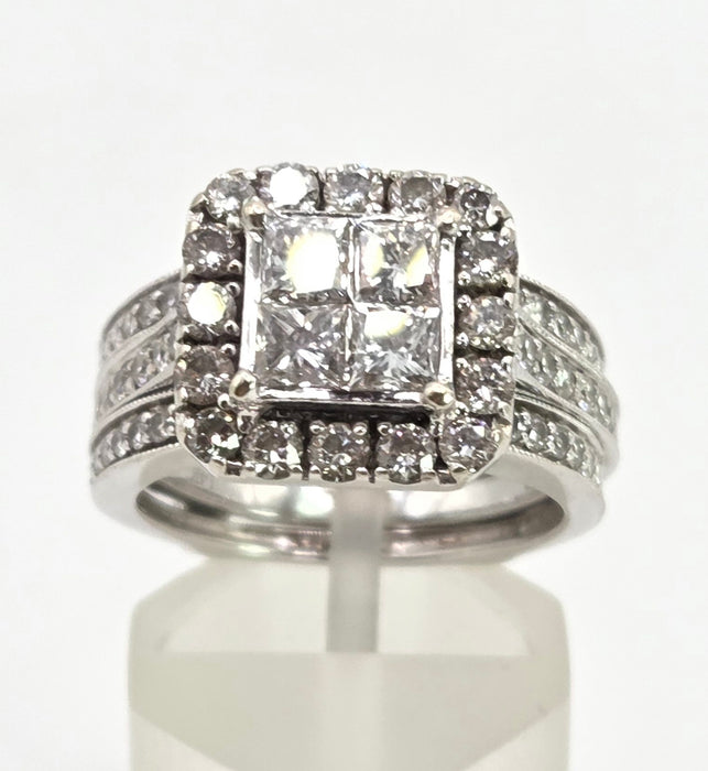 2776 Vintage: 14ct White Gold 72 Natural Sparkling Diamonds (2.52ct) Statement Ring- Extraordinary -