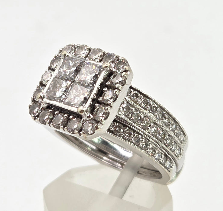 2776 Vintage: 14ct White Gold 72 Natural Sparkling Diamonds (2.52ct) Statement Ring- Extraordinary -