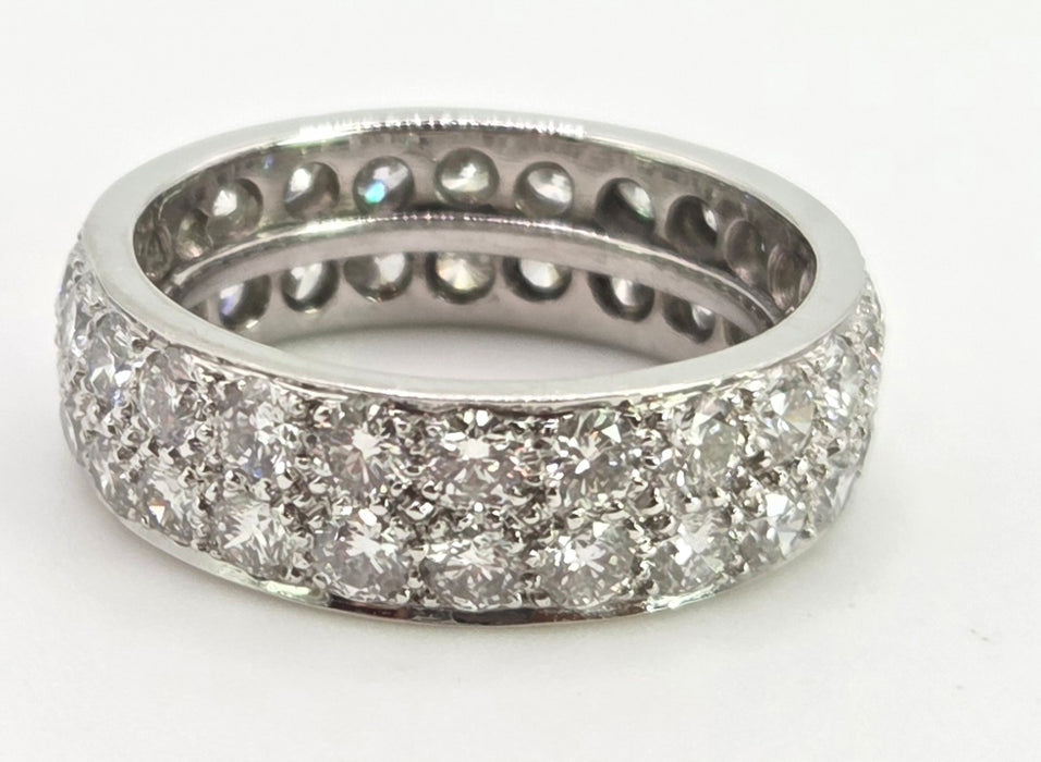 2805- Platinum Natural Full Round Cut Diamonds (3ct) Full Eternity Ring- Quite Amazing