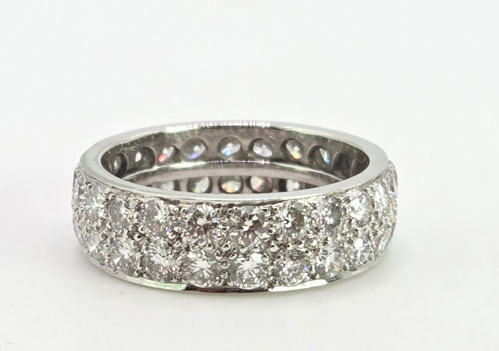 2805- Platinum Natural Full Round Cut Diamonds (3ct) Full Eternity Ring- Quite Amazing