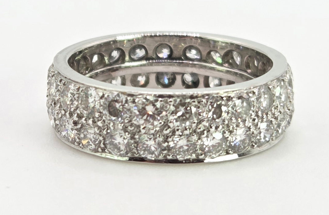 2805- Platinum Natural Full Round Cut Diamonds (3ct) Full Eternity Ring- Quite Amazing