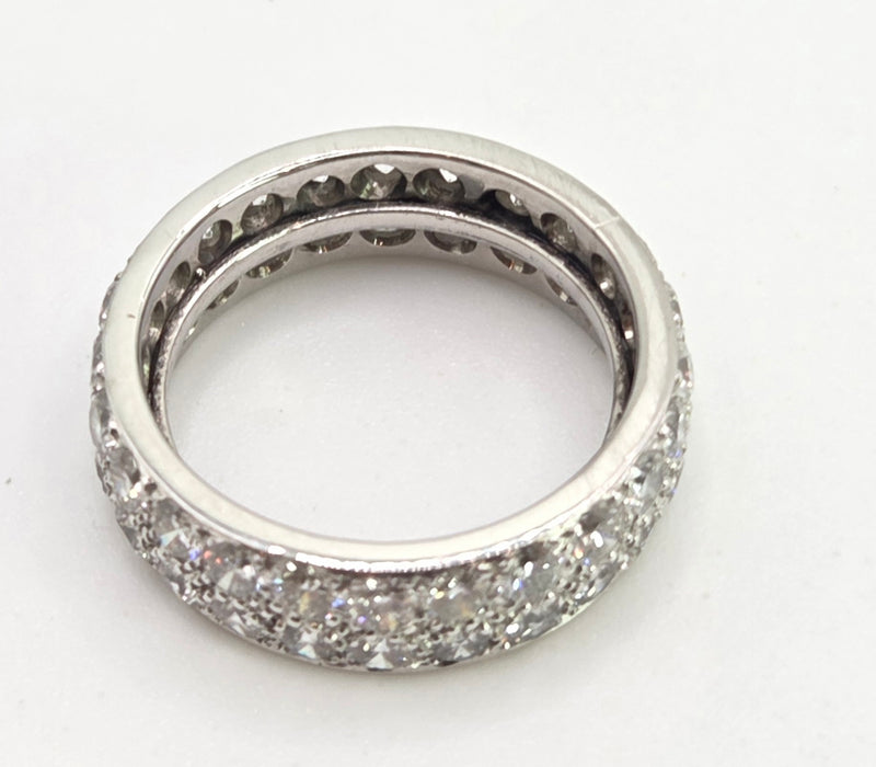 2805- Platinum Natural Full Round Cut Diamonds (3ct) Full Eternity Ring- Quite Amazing