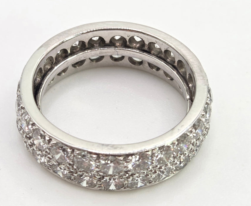 2805- Platinum Natural Full Round Cut Diamonds (3ct) Full Eternity Ring- Quite Amazing
