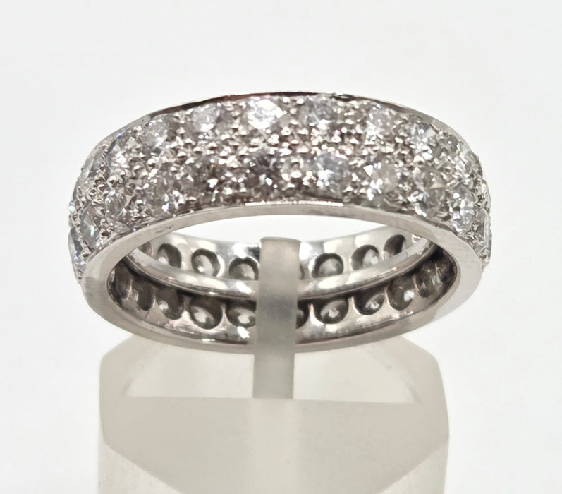 2805- Platinum Natural Full Round Cut Diamonds (3ct) Full Eternity Ring- Quite Amazing