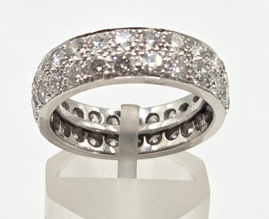 2805- Platinum Natural Full Round Cut Diamonds (3ct) Full Eternity Ring- Quite Amazing
