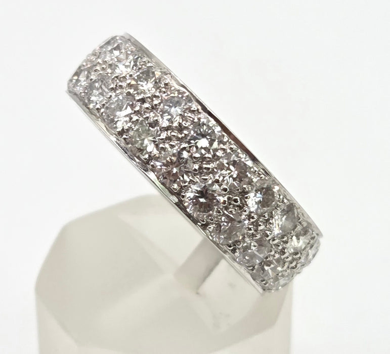 2805- Platinum Natural Full Round Cut Diamonds (3ct) Full Eternity Ring- Quite Amazing
