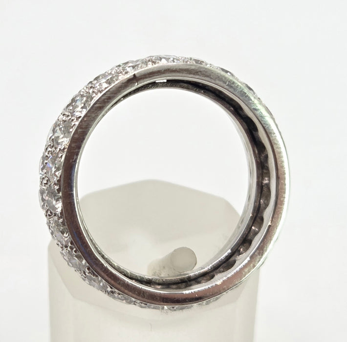 2805- Platinum Natural Full Round Cut Diamonds (3ct) Full Eternity Ring- Quite Amazing