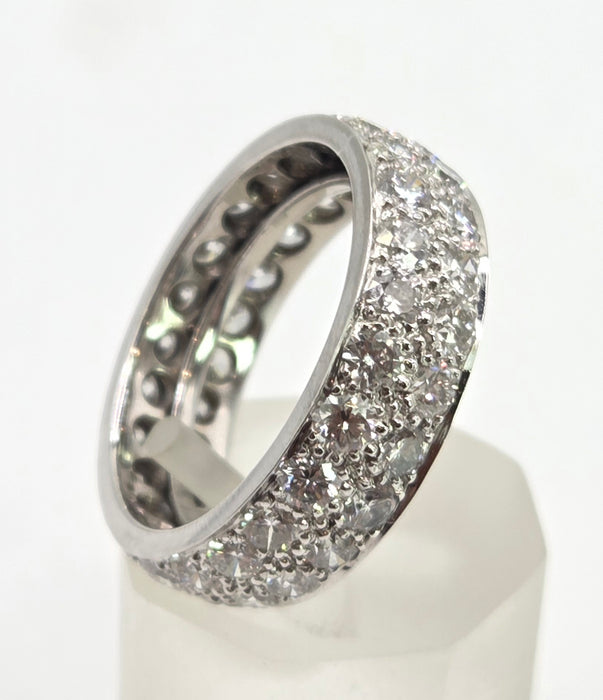 2805- Platinum Natural Full Round Cut Diamonds (3ct) Full Eternity Ring- Quite Amazing