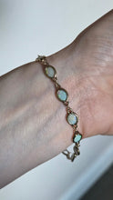 Load image into Gallery viewer, 2826: Vintage-  9ct Gold 12 Cabochon -Cut White Opals Link Bracelet (19cm)
