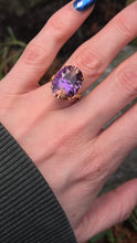 Cargar imagen en el visor de la galería, 2424: Vintage Large 9ct Gold Oval Faceted Ametrine Cocktail Ring
