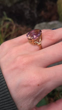 Cargar imagen en el visor de la galería, 2424: Vintage Large 9ct Gold Oval Faceted Ametrine Cocktail Ring
