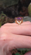 Cargar imagen en el visor de la galería, 2424: Vintage Large 9ct Gold Oval Faceted Ametrine Cocktail Ring
