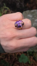 Cargar imagen en el visor de la galería, 2424: Vintage Large 9ct Gold Oval Faceted Ametrine Cocktail Ring

