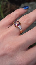 Load image into Gallery viewer, 2493- Vintage 18ct Gold Garnets Diamonds Dress Ring
