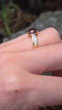 Load image into Gallery viewer, 2493- Vintage 18ct Gold Garnets Diamonds Dress Ring
