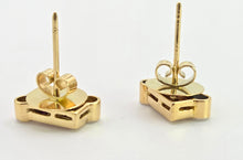 Load image into Gallery viewer, 2727: Vintage 18ct Gold Rubies &amp; Diamonds Geometric Set Stud Earrings
