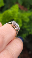 Load image into Gallery viewer, 0149Vintage: 18ct Gold Platinum Setting Round Brilliants Cut Diamonds (0.57ct) Trilogy Ring
