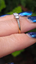Load image into Gallery viewer, 0149Vintage: 18ct Gold Platinum Setting Round Brilliants Cut Diamonds (0.57ct) Trilogy Ring
