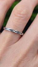 Load image into Gallery viewer, 2588: Vintage 9ct White Gold Black &amp; White Natural Diamonds Stacker Ring
