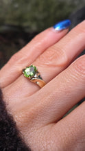 Load image into Gallery viewer, 2477 Vintage; 9ct Gold Peridot White Sapphire Accents Dress Ring
