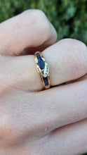 Load image into Gallery viewer, 2378: Vintage; 18ct Gold Blue Sapphires Diamonds Dress/ Stacker Ring
