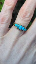 Cargar imagen en el visor de la galería, 2039: Vintage: 18ct Gold Turquoises Edwardian Style Ring- From 1942
