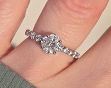 Load image into Gallery viewer, 2628: Vintage Platinum Natural Sparkling Diamonds (1ct) Ring
