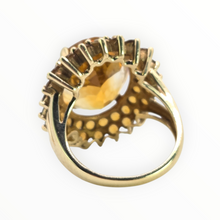 Load image into Gallery viewer, 2563: 9ct Gold 41 Vibrant Citrines Cocktail Cluster Ring
