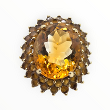 Load image into Gallery viewer, 2563: 9ct Gold 41 Vibrant Citrines Cocktail Cluster Ring
