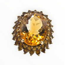 Load image into Gallery viewer, 2563: 9ct Gold 41 Vibrant Citrines Cocktail Cluster Ring
