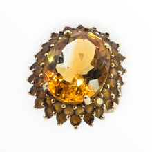 Load image into Gallery viewer, 2563: 9ct Gold 41 Vibrant Citrines Cocktail Cluster Ring

