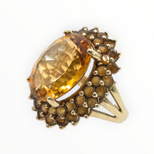 Load image into Gallery viewer, 2563: 9ct Gold 41 Vibrant Citrines Cocktail Cluster Ring
