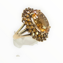 Load image into Gallery viewer, 2563: 9ct Gold 41 Vibrant Citrines Cocktail Cluster Ring
