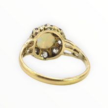 Load image into Gallery viewer, 2777: 18ct Gold White Opal Diamonds Flower Head Ring
