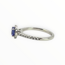 Load image into Gallery viewer, 2704 Vintage Platinum Tanzanite 32 Natural Sparkling Diamonds Ring
