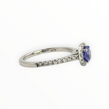 Load image into Gallery viewer, 2704 Vintage Platinum Tanzanite 32 Natural Sparkling Diamonds Ring
