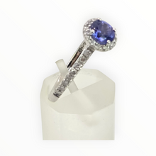 Load image into Gallery viewer, 2704 Vintage Platinum Tanzanite 32 Natural Sparkling Diamonds Ring
