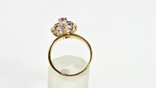 Load image into Gallery viewer, 2715 Vintage 18ct Gold Rubies Diamonds Geometric Set Ring
