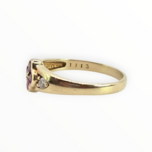 Load image into Gallery viewer, 2796 Vintage 9ct Gold Rubies Diamonds Geometric Set Dress Ring

